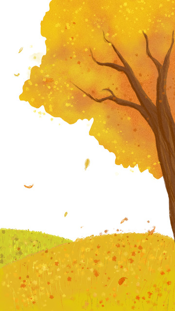 金黄色节日节气秋天郊游背景装饰元素