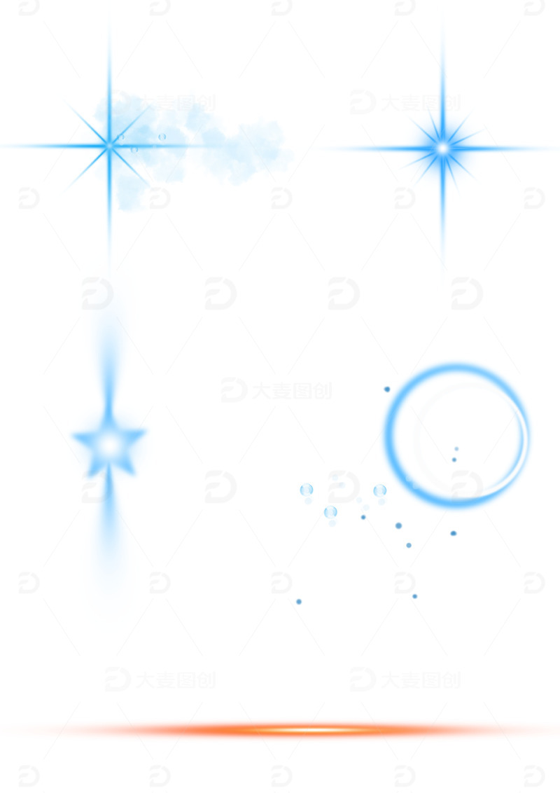 源文件下载【趣麦麦图】蓝色科技感光效元素