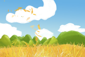 立秋秋天稻田山水