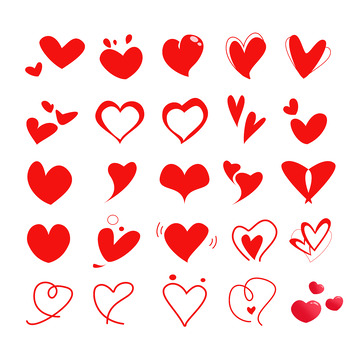 粉色七夕浪漫情人节爱心心形图标