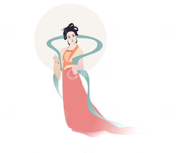 源文件下载【趣麦麦图】红色国风嫦娥中秋插画