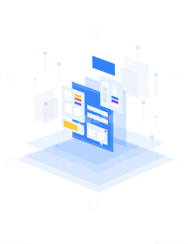 源文件下载【趣麦麦图】科技互联网卡片列表网络电脑装饰插画