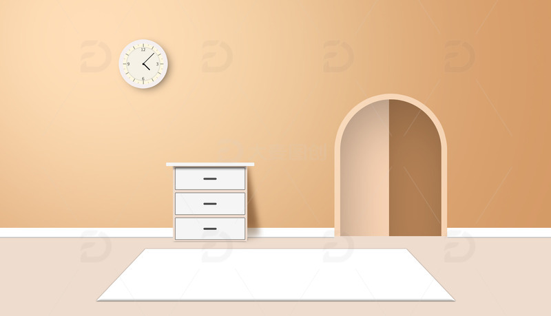 源文件下载【趣麦麦图】-黄色清爽C4D场景PSD