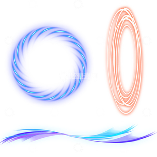 源文件下载【趣麦麦图】科技感彩色光圈流光光效装饰元素