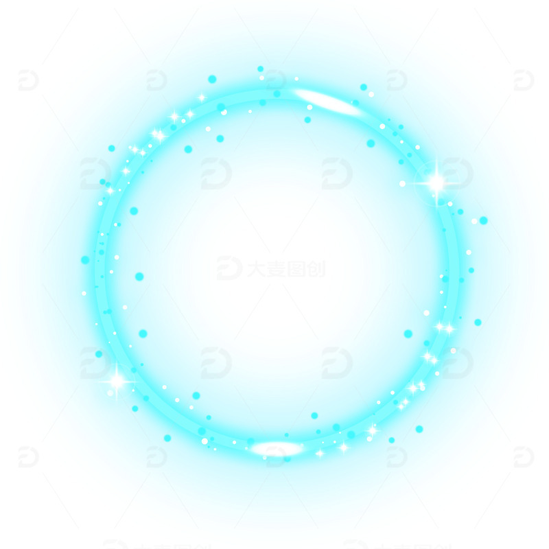 蓝色科技圆圈框发闪光特效