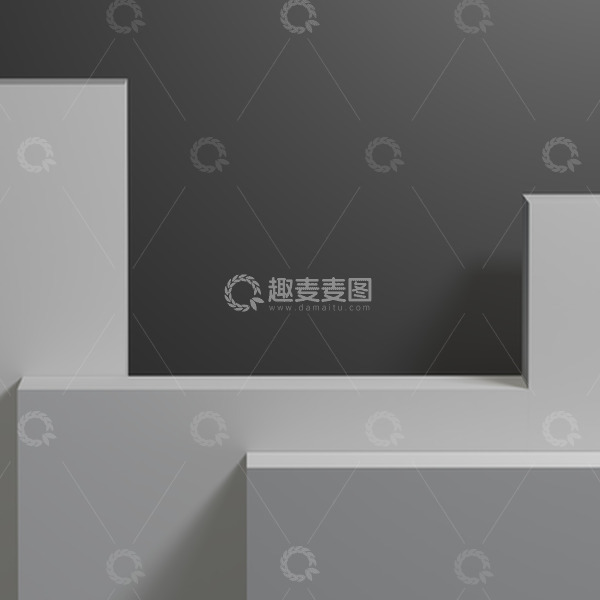 简约灰白C4D展台