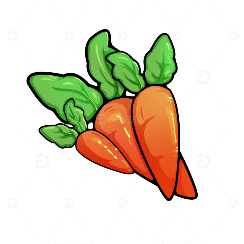 源文件下载【趣麦麦图】-胡萝卜卡通手绘国潮