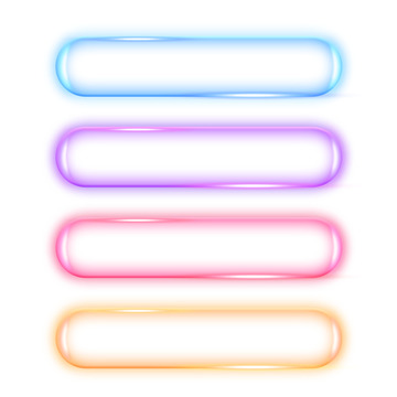 霓虹灯发光按钮标题边框组合