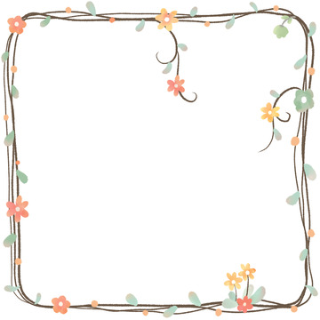 手绘插画治愈小清新花藤