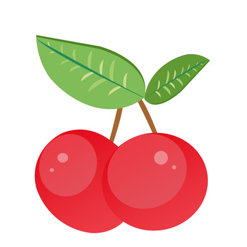 红色手绘樱桃手绘元素