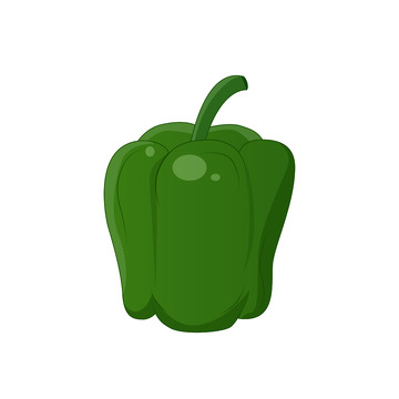 绿色小清新青椒蔬菜手绘矢量插画