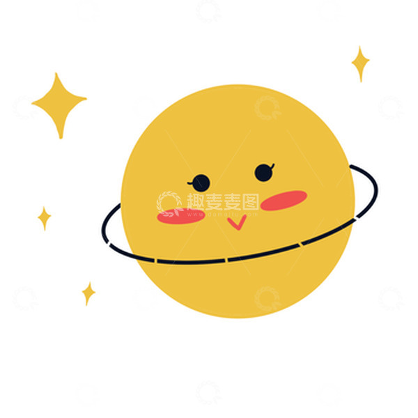 源文件下载【趣麦麦图】手绘黄色星星月亮星球秋季手账贴纸素材