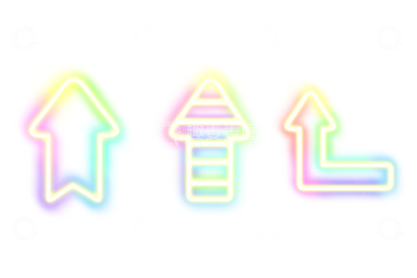 源文件下载【趣麦麦图】彩色霓虹光效箭头