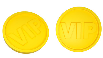 黄色简约立体vip金币模型装饰