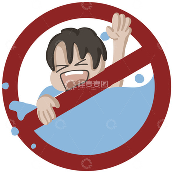 源文件下载【趣麦麦图】红色简约防溺水暑期安全防范手绘图