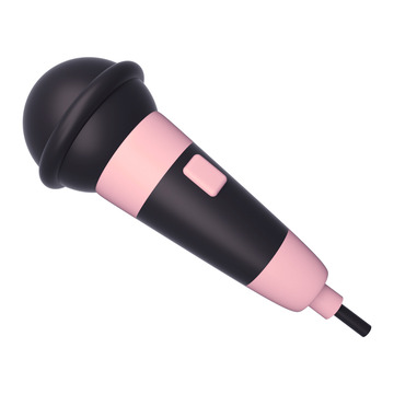 粉红立体音乐话筒装饰