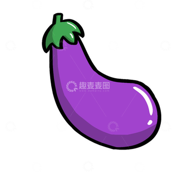源文件下载【趣麦麦图】-卡通紫色茄子蔬菜手绘图