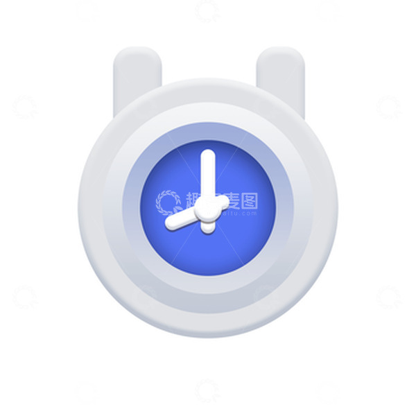 源文件下载【趣麦麦图】蓝色立体钟表图标
