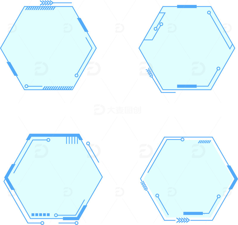 六边形不规则几何商务科技边框花边