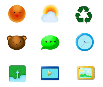 多色可爱微质感UI图标元素