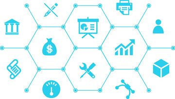 科技创新数据分析信息安全金融图标