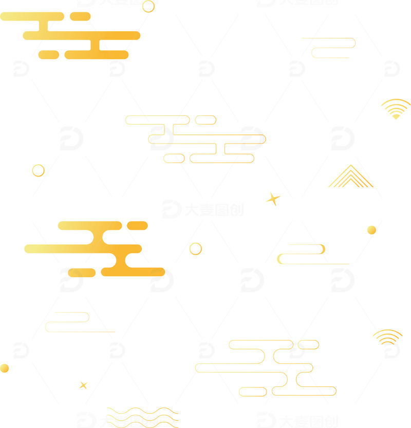 金色祥云云纹线国潮渐变底纹