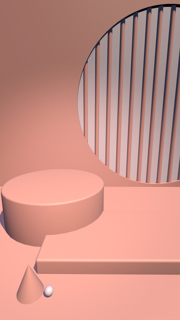 粉色调c4d电商背景展台