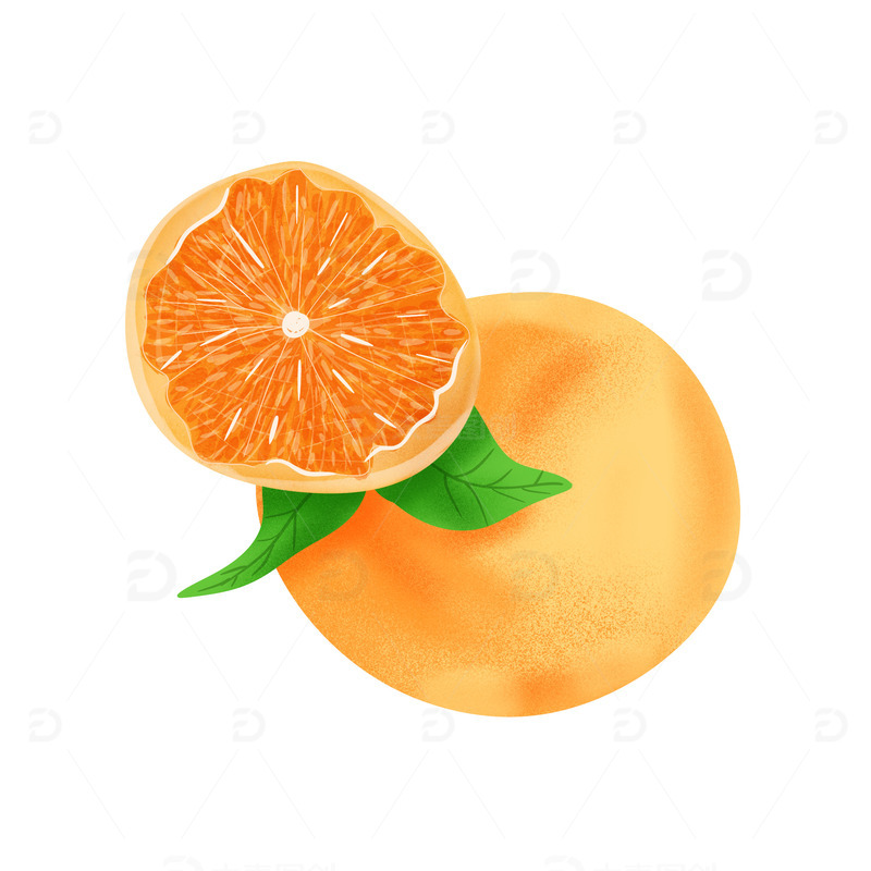 橙色立秋丰收手绘桔子清新水果味