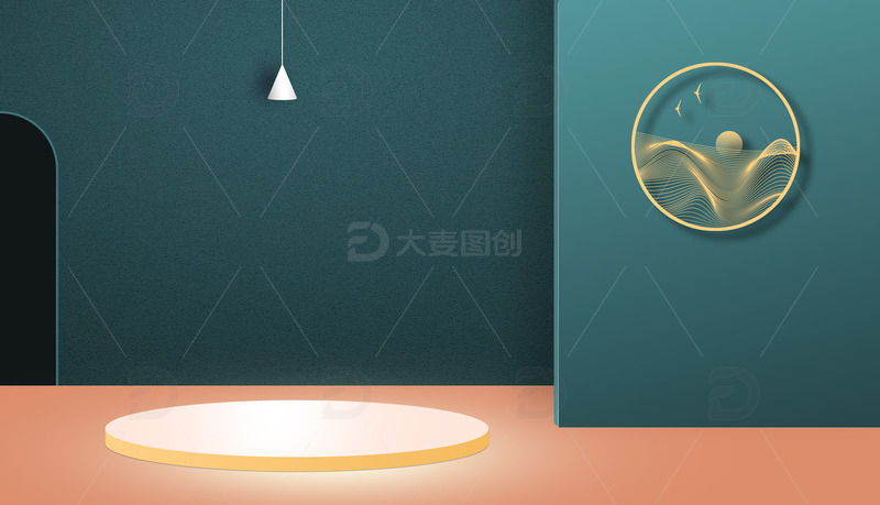 源文件下载【趣麦麦图】-绿色中国风场景