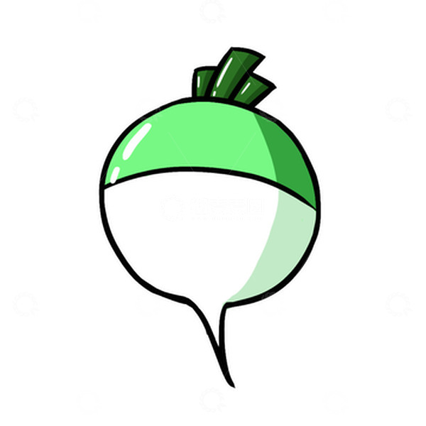 源文件下载【趣麦麦图】绿色卡通萝卜白萝卜手绘图