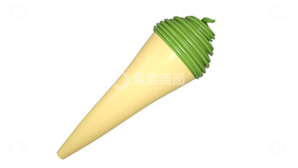 源文件下载【趣麦麦图】绿色简约抹茶冰激凌模型装饰