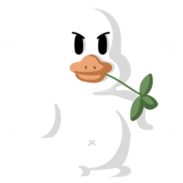 源文件下载【趣麦麦图】白色可爱不屑鸭手绘图