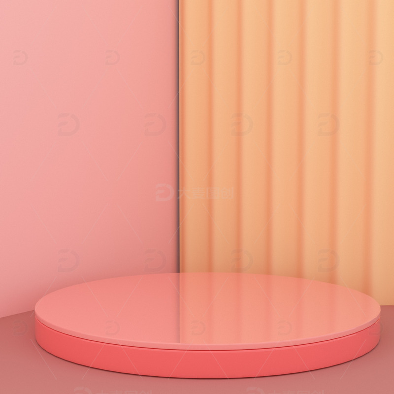 C4D粉色电商场景舞台