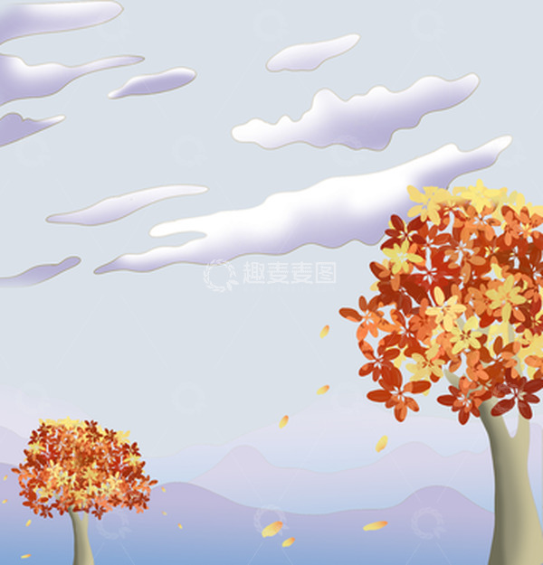 源文件下载【趣麦麦图】金色手绘立秋背景