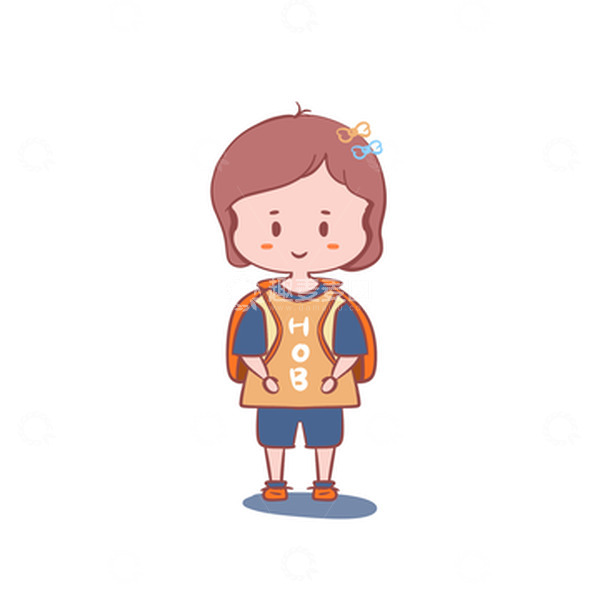 源文件下载【趣麦麦图】手绘宝宝开学季自己上学