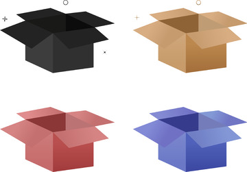 纸箱素材插画PNG快递包裹