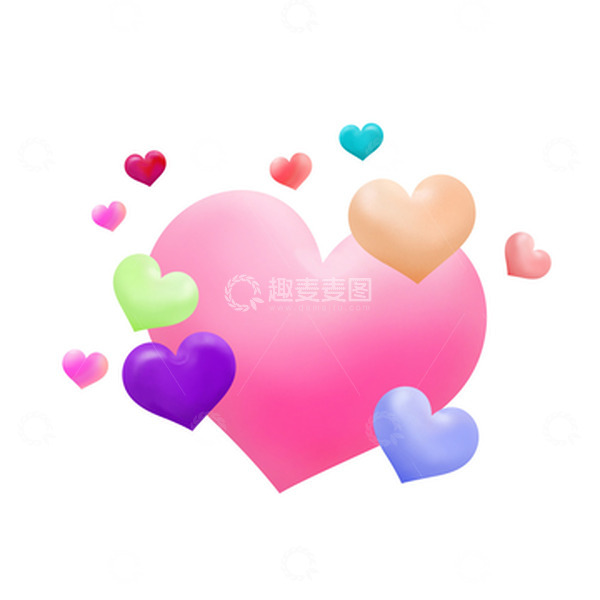 源文件下载【趣麦麦图】彩色简约爱心立秋波点元素