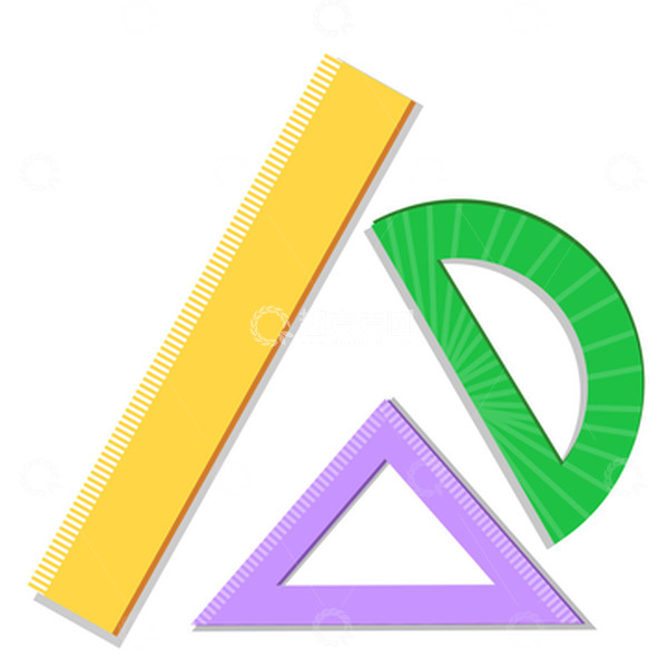 源文件下载【趣麦麦图】扁平风学生尺子 文具