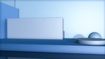 C4D蓝白背景台子