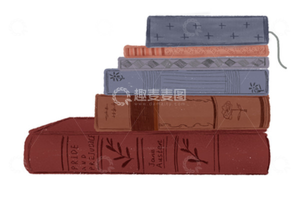 源文件下载【趣麦麦图】手绘复古小物件书本开学季手账风静物贴纸