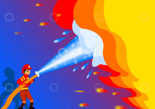 源文件下载【趣麦麦图】扁平暑假安全防火插画