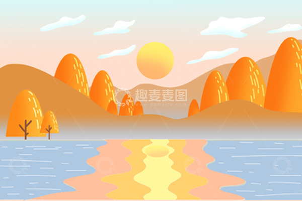 源文件下载【趣麦麦图】-金黄色手绘小清新秋天立秋背景