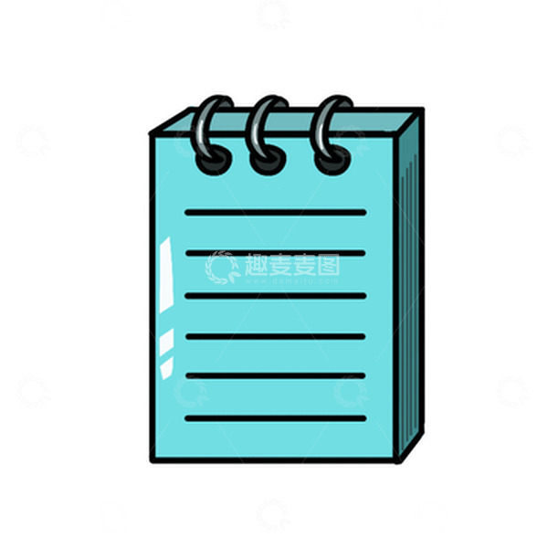 源文件下载【趣麦麦图】卡通学习用品笔记本便签条手绘图