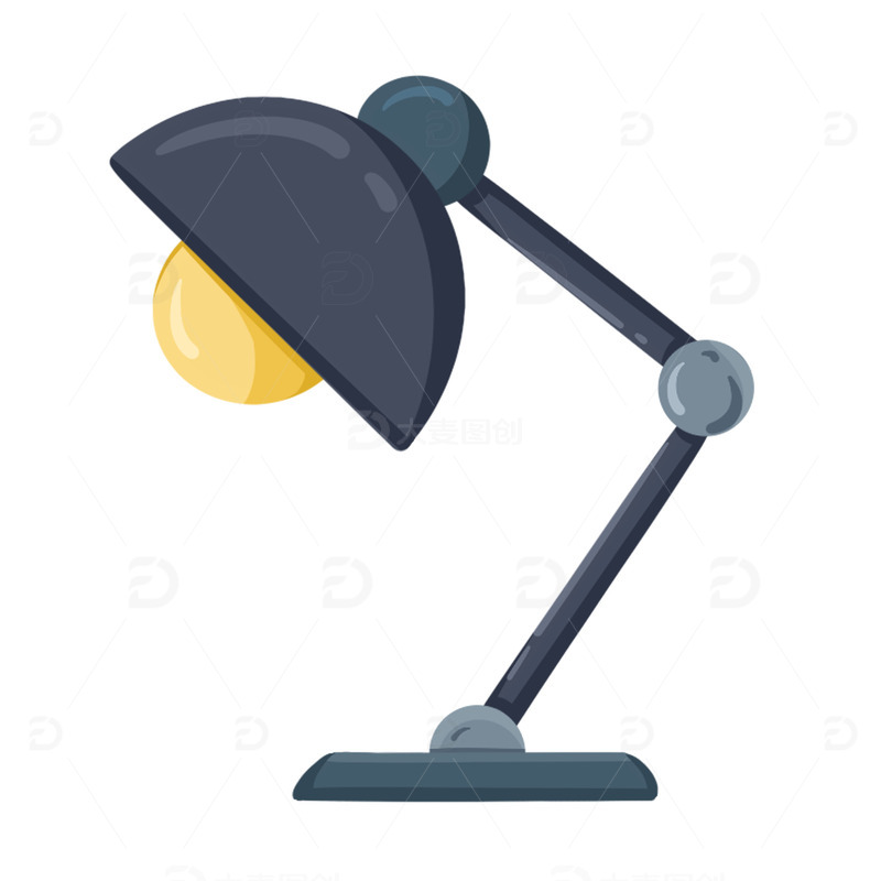 源文件下载【趣麦麦图】-开学季学生学习型台灯办公插画
