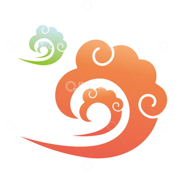 源文件下载【趣麦麦图】渐变古典云素材