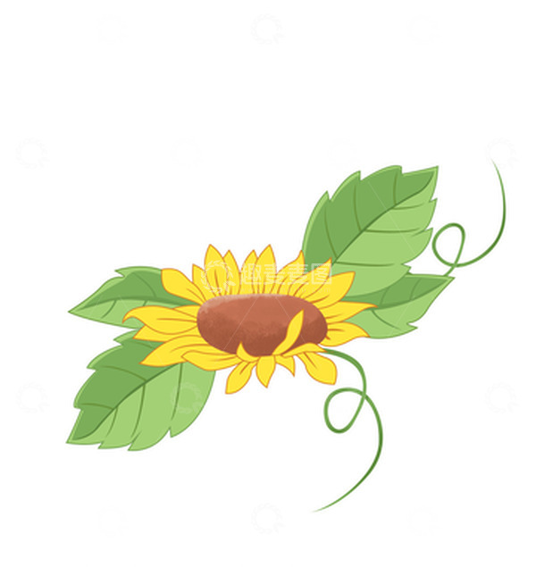源文件下载【趣麦麦图】黄色清新教师节向日葵花朵卡通素材