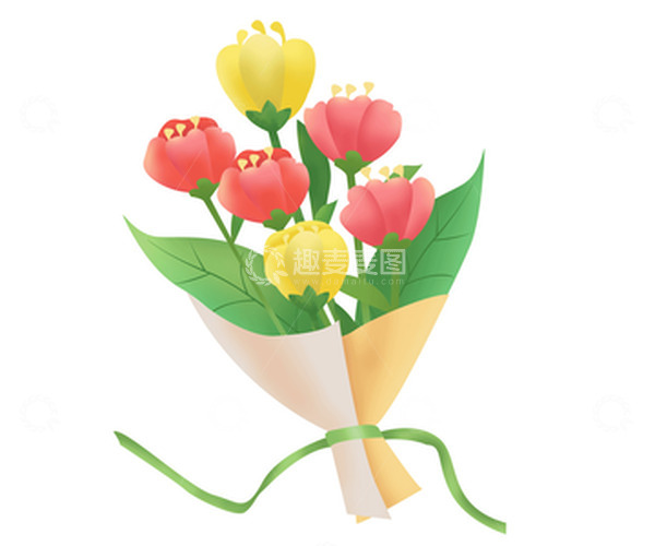 源文件下载【趣麦麦图】清新教师节花束花朵手绘素材