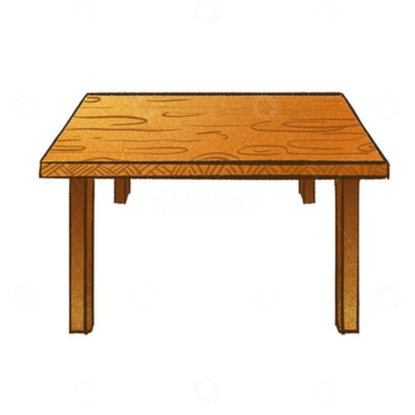 源文件下载【趣麦麦图】手绘棕色木纹学习长桌