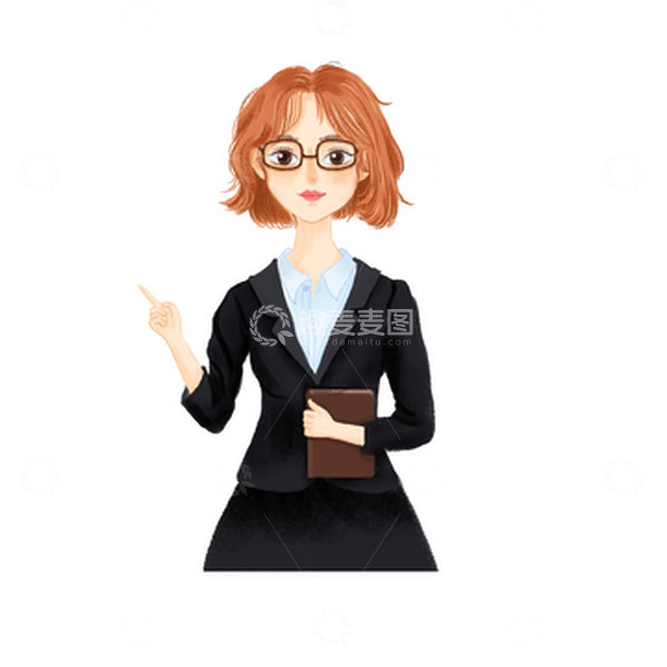 源文件下载【趣麦麦图】教师节老师手绘女孩人物元素