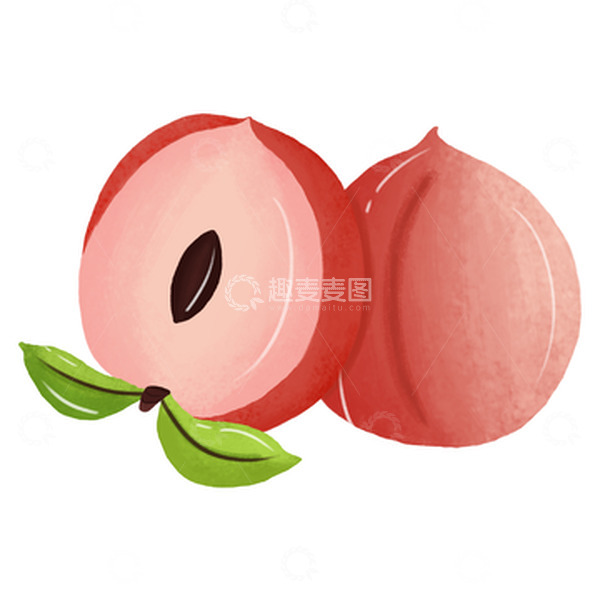 源文件下载【趣麦麦图】粉色手绘水果水蜜桃